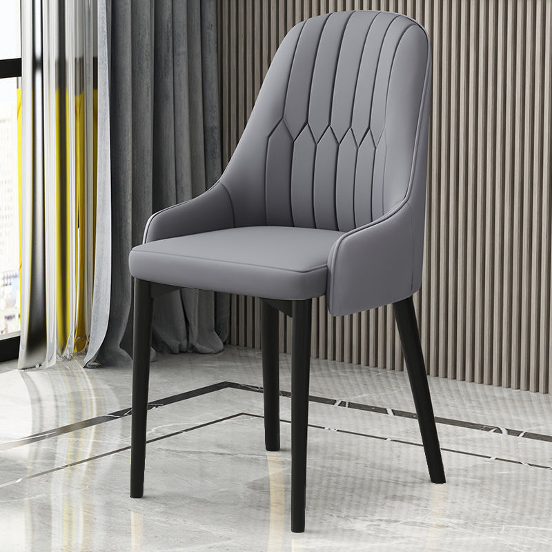 Silla de comedor de lujo nórdica, silla de respaldo doméstica moderna y simple, restaurante italiano, mesa de comedor de hotel de cuero de paquete suave