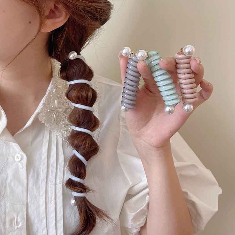Japanese bubble braid straight line telephone coil head Rope hair…