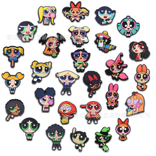[Powerpuff Girls Series] croc Hole Shoes Accessories Amazon AliExpress Shoe Buckle Decorative diy Shoe Flowers
