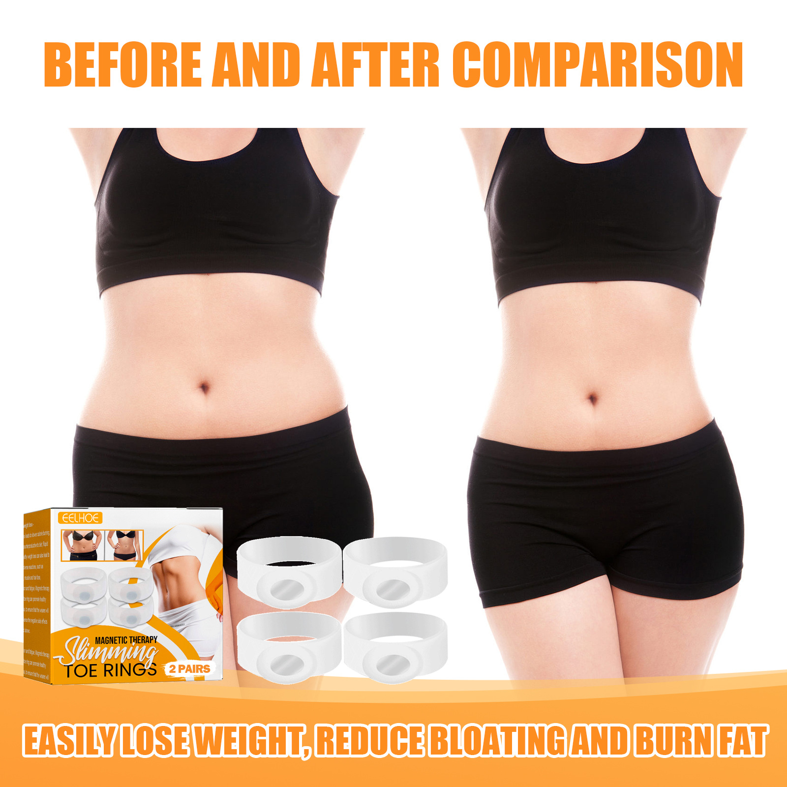 Slim  Shaping Silicone Toe Ring Abdomen and Firming the Skin, Showing a Small Waist              Smll Wist_voghion.com