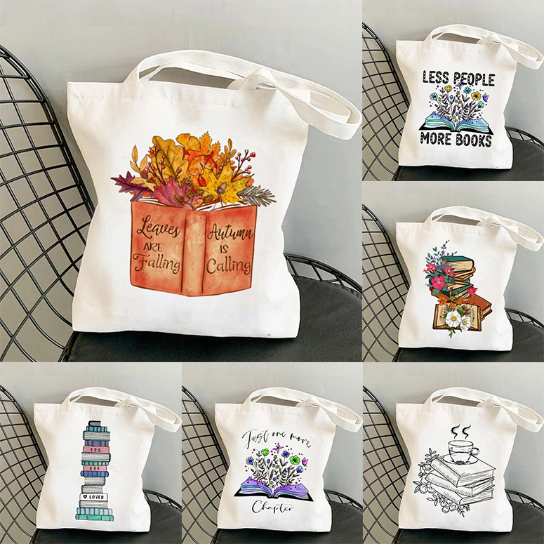 Tendencia transfronteriza florido libros impresión Harajuku moda casual bolso de compras de las mujeres estudiante mochila portátil