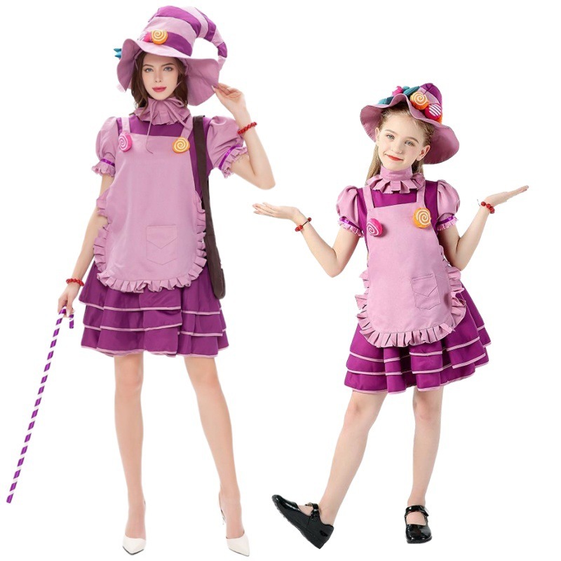 ハロウィンキャンディ魔女コスプレ服大人女の子子供親子コスプレ仮面舞踏会舞台衣装|undefined
