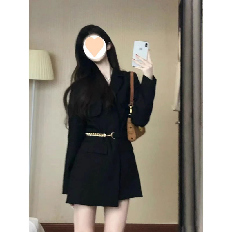 黑色赫本风网红西装外套女初秋季新款绝美外套气质女装高级感|undefined