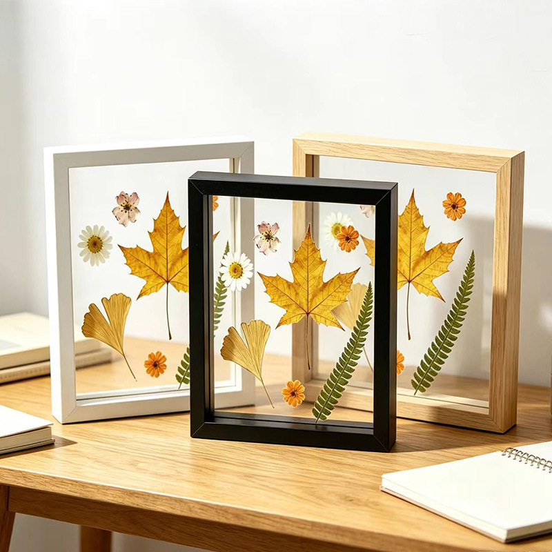 Handmade double-sided transparent photo frame for display, wholesale plant specimen frame, European-style MDF photo frame for display, picture frame Handmade double-sided transparent photo frame for display, wholesale plant specimen frame, European-style MDF photo frame for display, picture frame