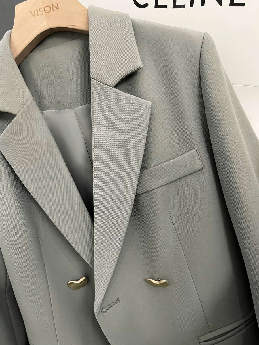 455g Weight Blazer Outerwear Type Long Sleeve Sleeve Length Single Breasted Placket Type Polyester Fabric Type Coat Tops Type 1 Piece Quantity Daily Occasion Turndown Neckline Loose Fit Type Solid Color Pattern Spring, Autumn Season Women's Gender Elegant Style Women's Coat Long Sleeve Blazers Elegant Solid Color 15