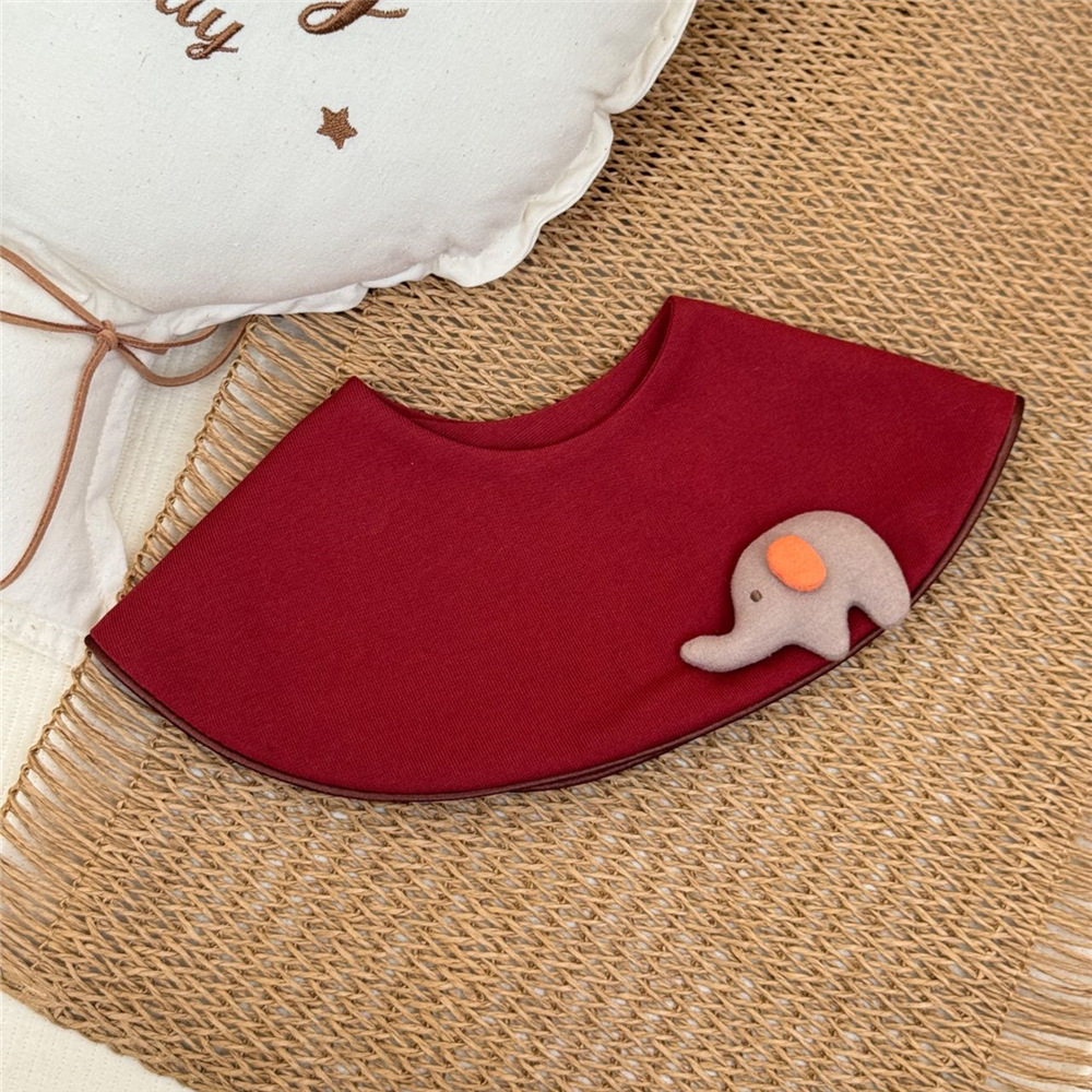 Pure Cotton Doll Style Baby Bibs, Newborn Saliva Towels, Pure Cotton Infant Feeding Towels, Large Bibs with Circular Piping