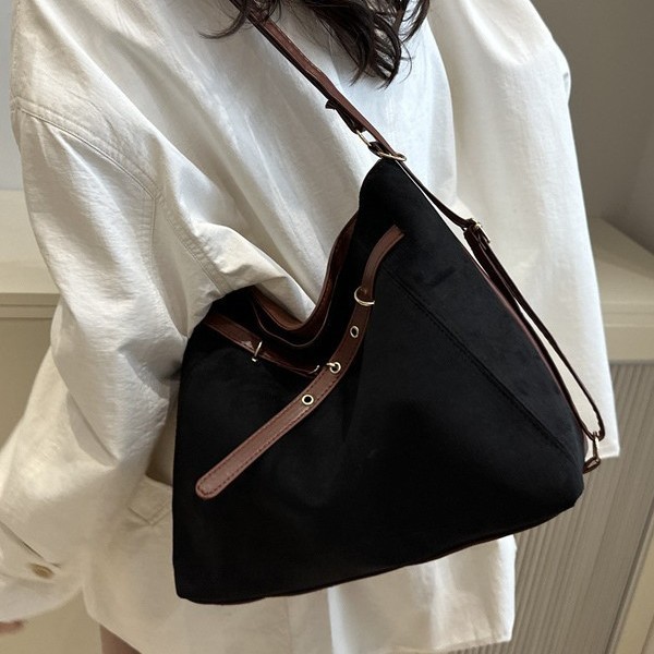 2025秋季新款休闲大容量麂皮绒包包通勤百搭斜挎包多用双肩后背包