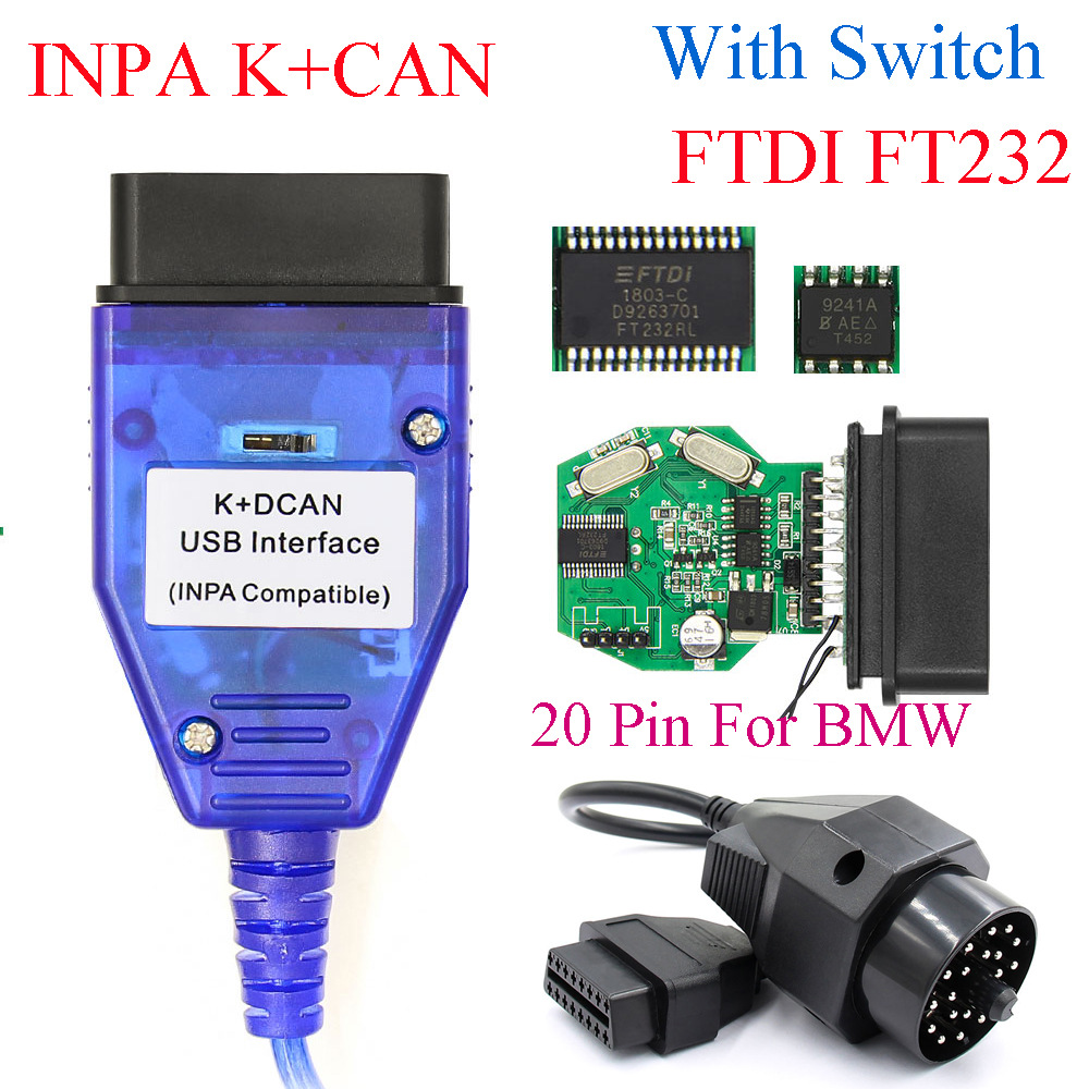 跨境INPA K+CAN +20PIN Cable for BMW With FT232汽车诊断仪