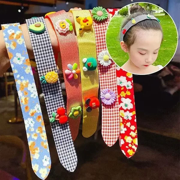Summer Children's Velcro Hairband Girls' Baby's Sticky Broken Hair Anti-shedding Little Girl's Floral Bangs Hair Accessories