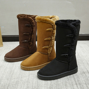 Foreign Trade Cross-border Winter fleece-lined Snow Boots Women's Warm Non-slip Cotton Shoes Women's Horn Buckle uoguog