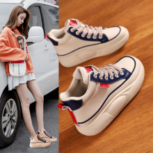高帮板鞋女厚底秋冬休闲运动鞋2025冬天百搭小白女鞋子HB-6610
