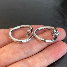 ch克罗伈复古s925纯银开口十字花钉子戒指潮流男女情侣款银饰指环