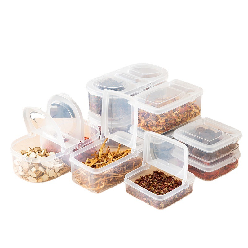 Caja de almacenamiento de especias con tapa de flip para cocina condimento de pimienta seca para almacenar y sellar a prueba de humedad caja de subempaquetado doméstica de frutas medicinales