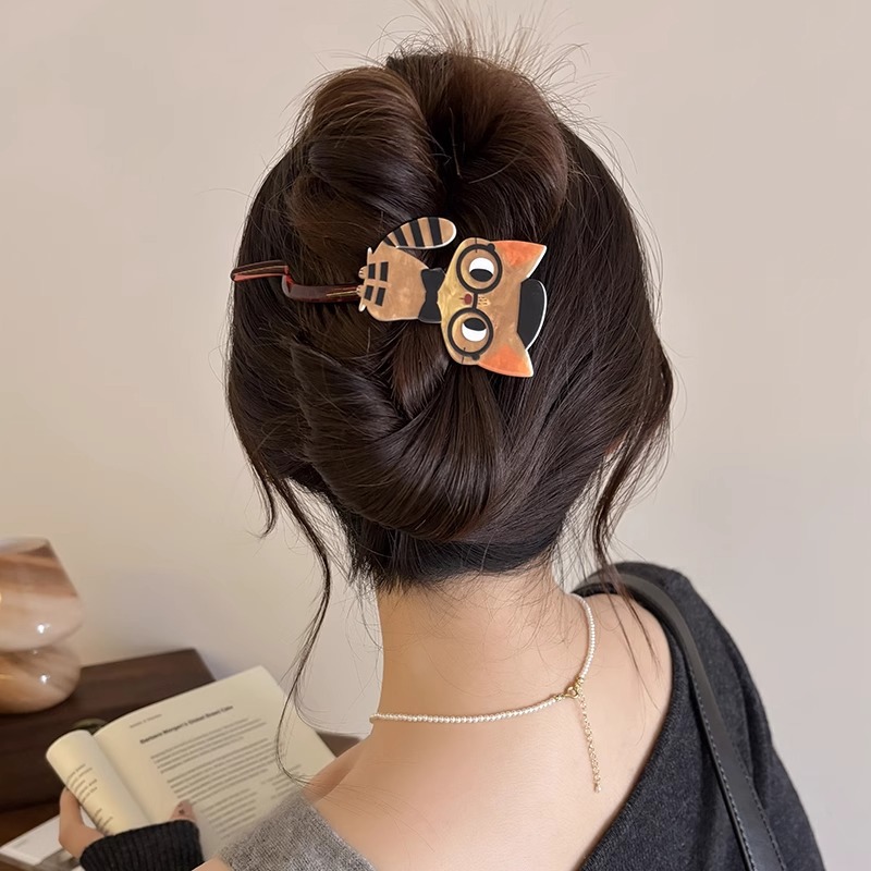 Adorable gato twist clip mujer 2025 nuevo clip de cabello de alta calidad detrás de la cabeza agarrar clip clip de cabello tocado clip de cabello