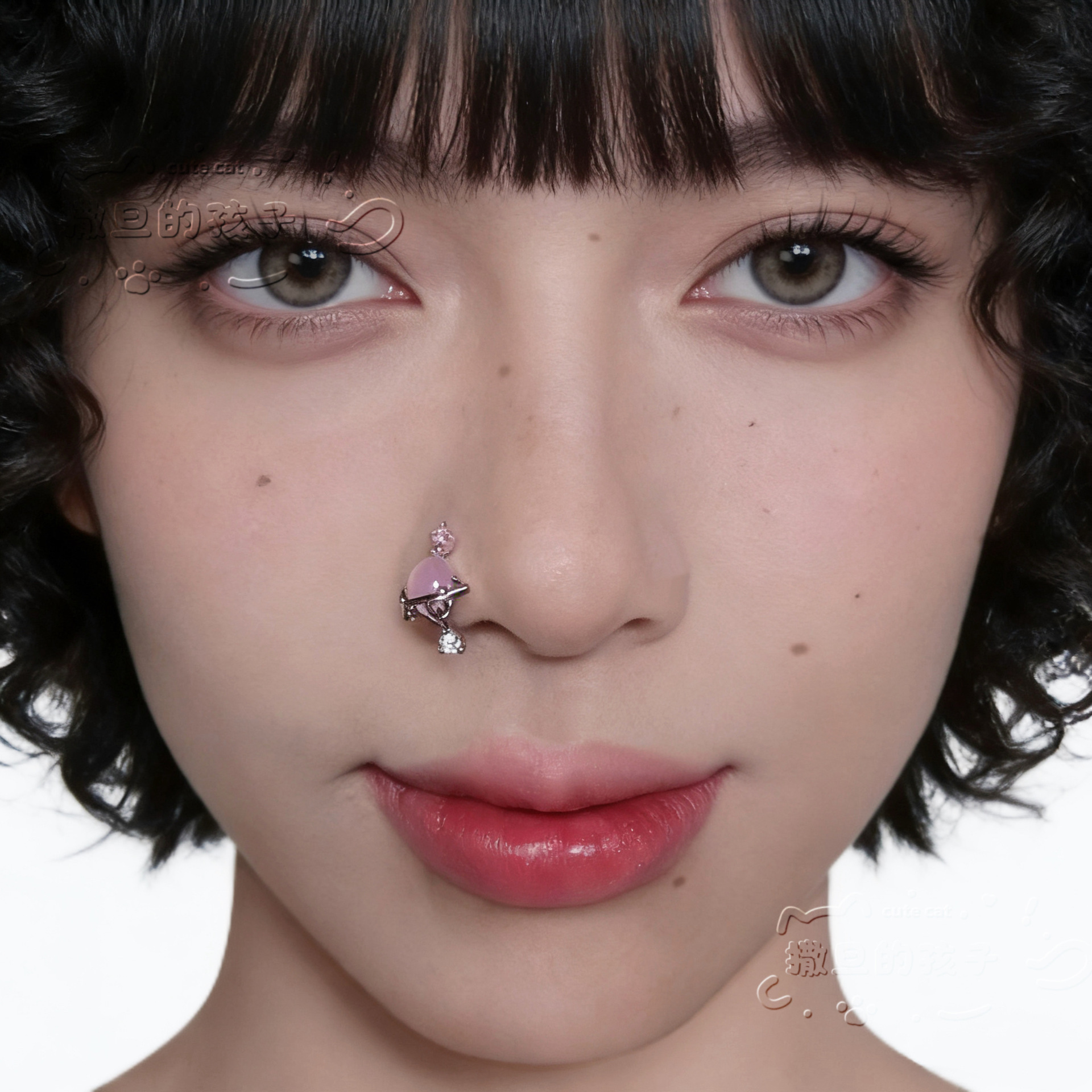 16G labret stud size and finish detail