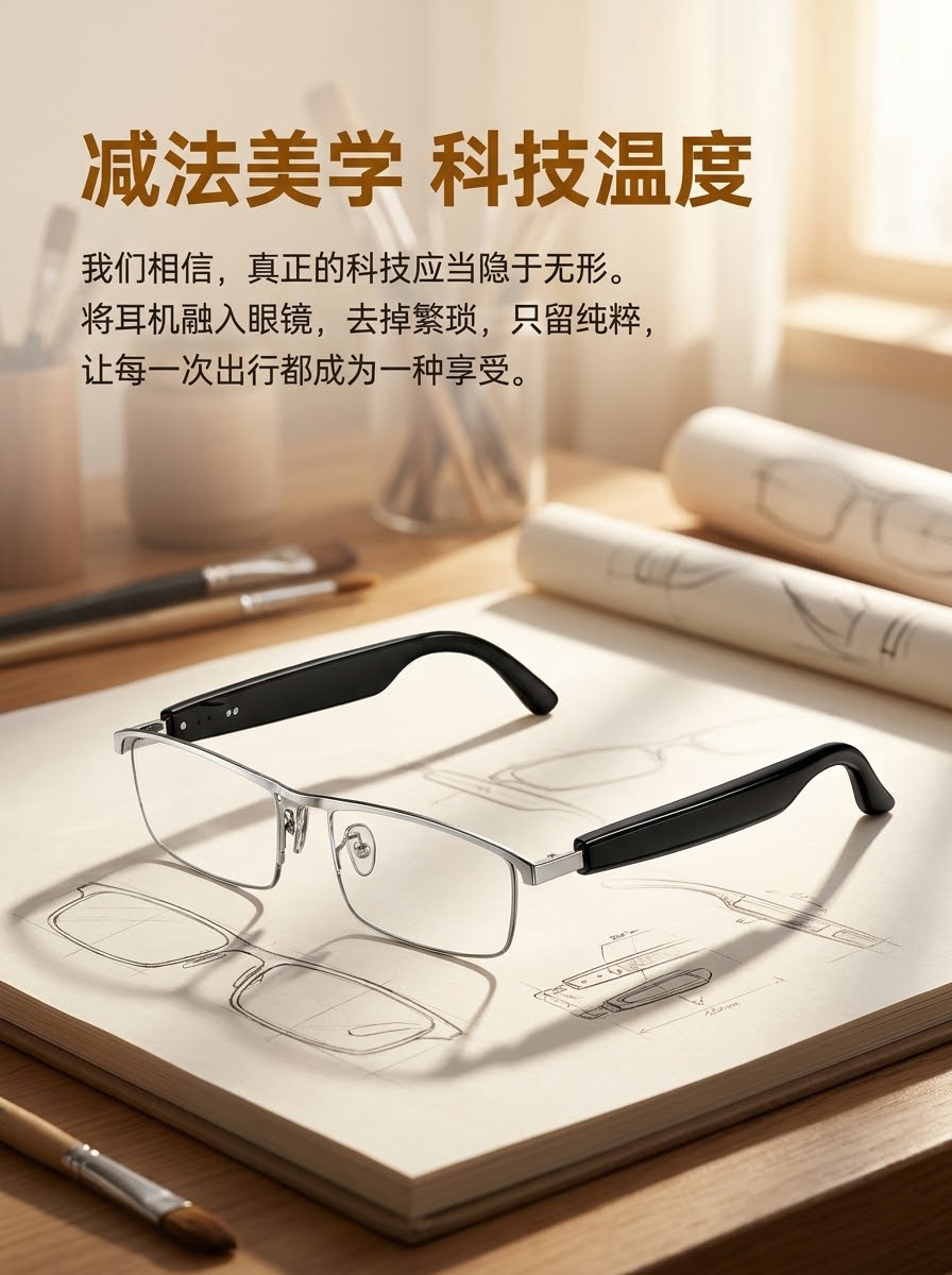 Best-selling Cross-border AI Bluetooth Smart Glasses with Blue Light Protection, Translation, Calling, Music, Open-ear Smart Bluetooth Glasses Earbuds