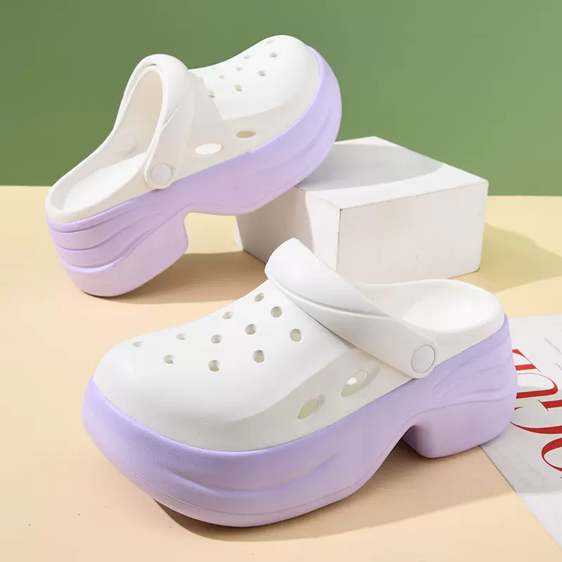 2025女士坡跟耐磨大底增高凉鞋休闲户外时尚约会出行百搭厂家直销