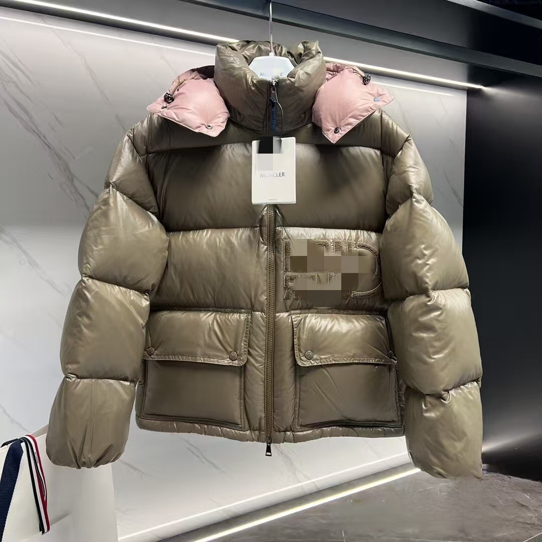 Authentic Foreign Trade Version of Mengjia Winter down Jacket, m Brand Glossy Nylon Puffer Jacket, Same Style as Angelababy
