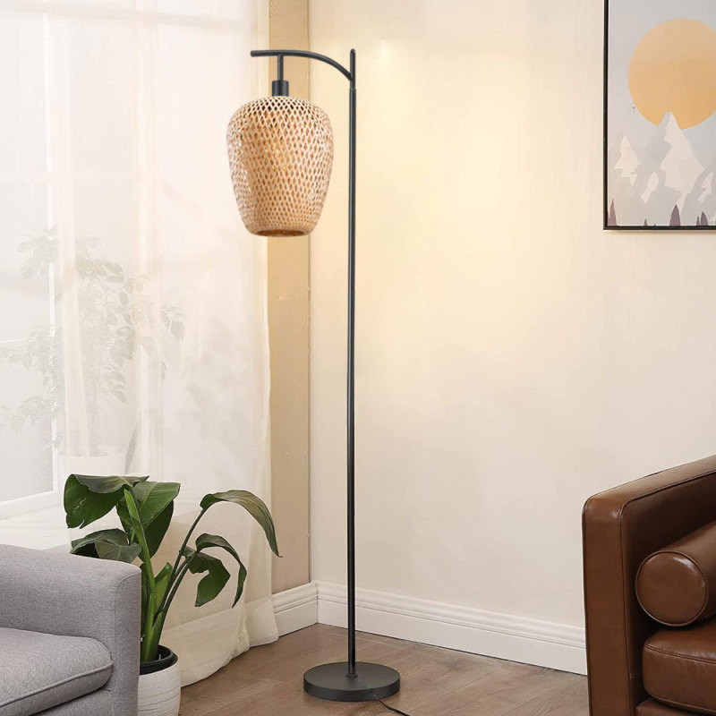 Cross-Border Supply of Sofa Floor Lamps, Study Room Tea Room Sunset Lamps, Rural Farmhouse Bamboo Woven Floor-Standing Bamboo Design Cross-Border Supply of Sofa Floor Lamps, Study Room Tea Room Sunset Lamps, Rural Farmhouse Bamboo Woven Floor-Standing Bamboo Design