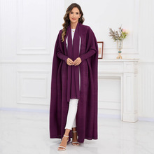 三宅褶皱阿拜亚外套中东迪拜Abaya长袍女装春秋款开衫风衣民族风