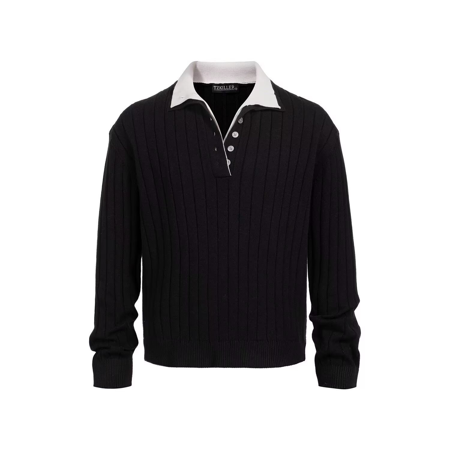 Explosiones transfronterizas de tamaño grande falso dos piezas de Henry cuello torcido camiseta de punto suéter hombre viejo dinero fábrica al por mayor