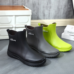 Rain Boots for Men, British Style, Seaweed Harvesting and Fishing Shoes, Waterproof and Non-Slip Kitchen Work Rubber Shoes, Warm New Water Shoes for Men