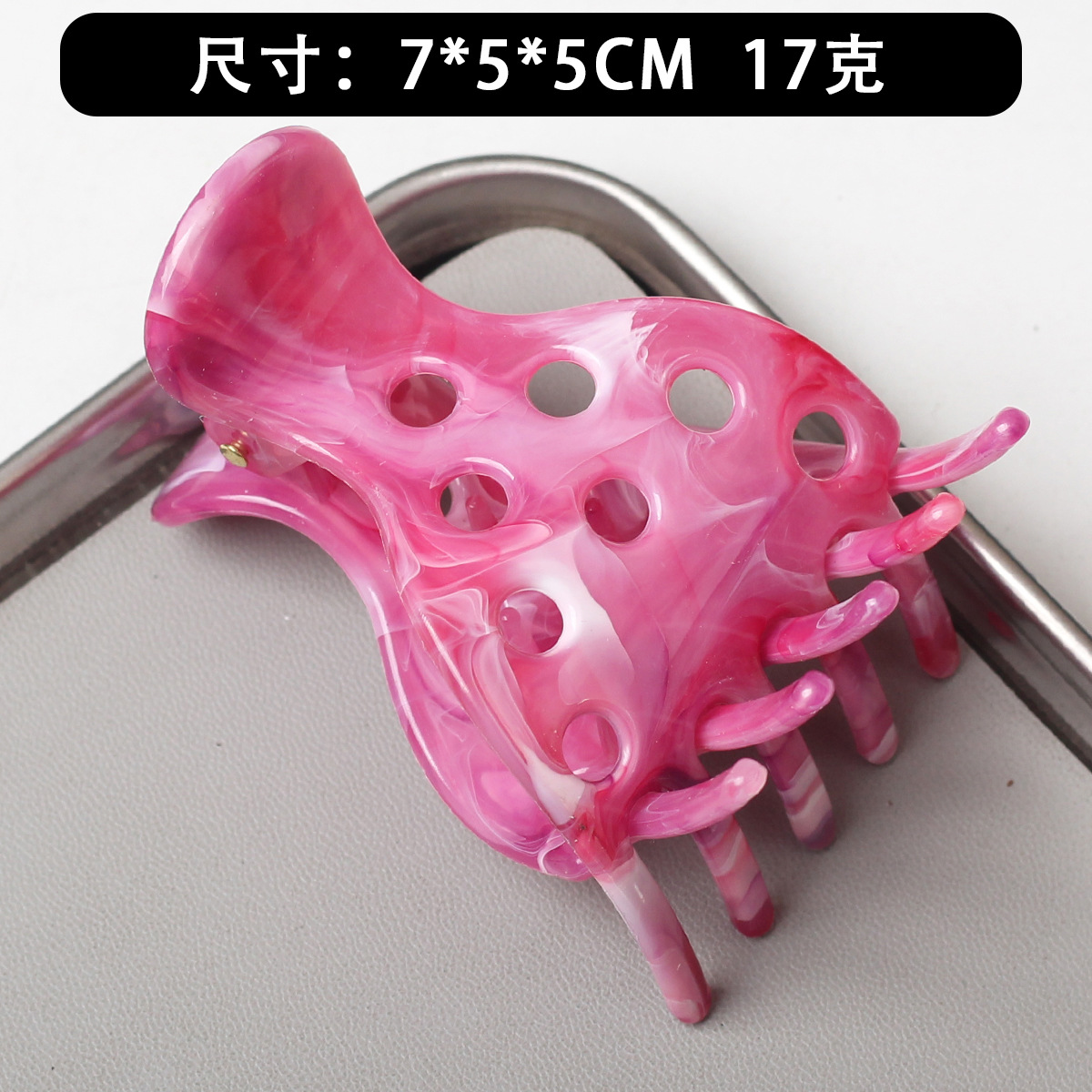 Amazon Hot Strawberry Hairpin mujer alta sensación de mármol clip de cola de caballo detrás de la cabeza fija clip de cabello