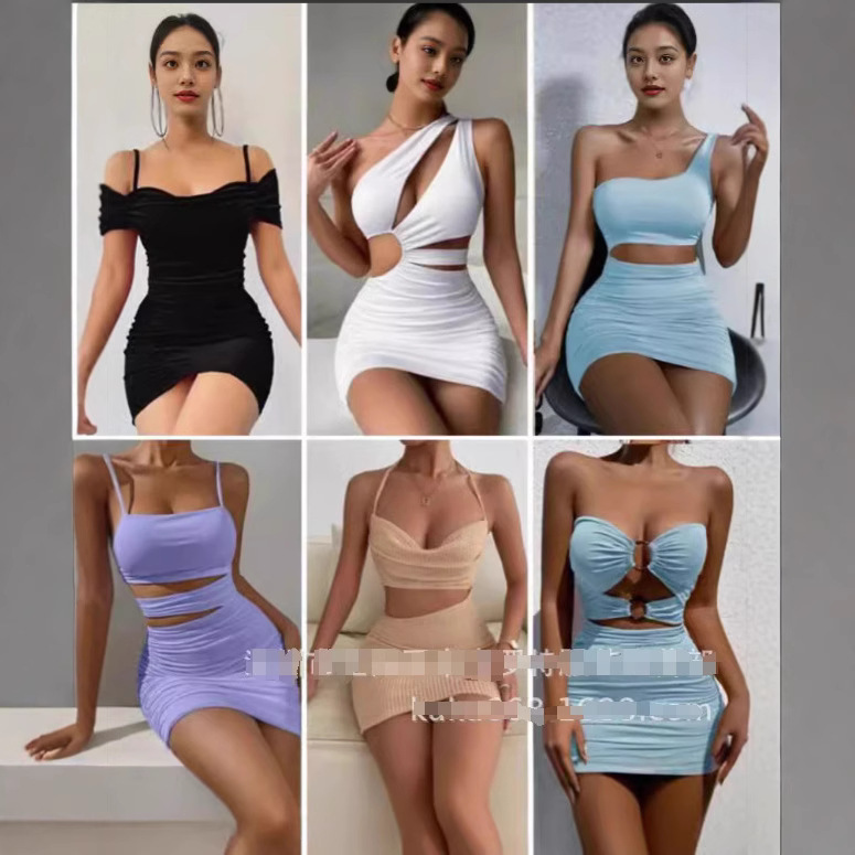 Amazon Europa y los Estados Unidos nuevos productos de cola de fábrica transfronterizos verano sexy sexy sexy vestido de pecho sexy vestido