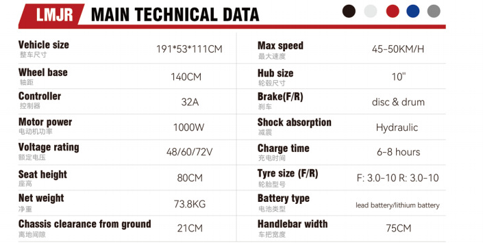 LMJR Electric Motorcycle High Power Scooter