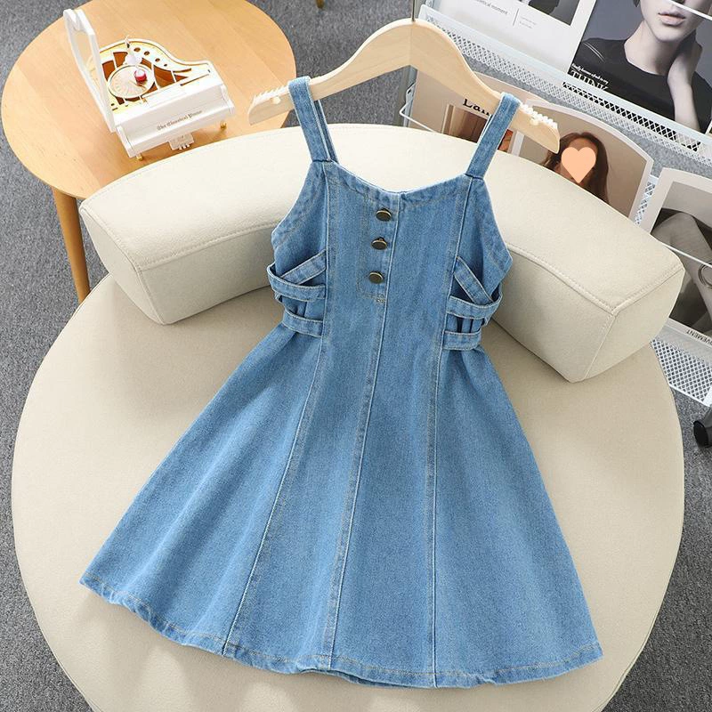 Spring denim dress, skirt, autumn set, children's clothing, for teenagers, western style