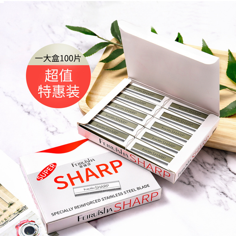 10 pieces of decorative eyebrow blade stainless steel eyebrow shaving knife corrugated blade disposable eyebrow trimming knife tattoo hairdressing tool