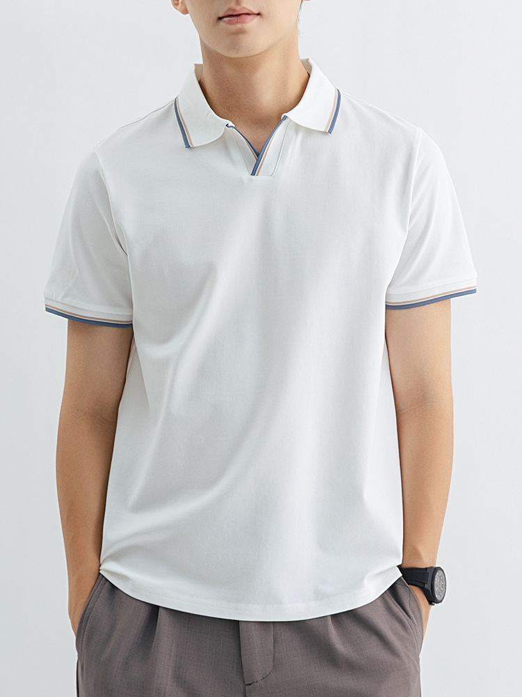 Polo para hombre Camiseta de manga corta de alta gama para hombre Camiseta con cuello de alta gama para hombre Camiseta casual Paul para hombre