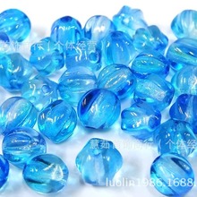 DIY手工材料 6mm捷克进口机压琉璃 呱楞珠-南瓜 双色珠 360颗一包