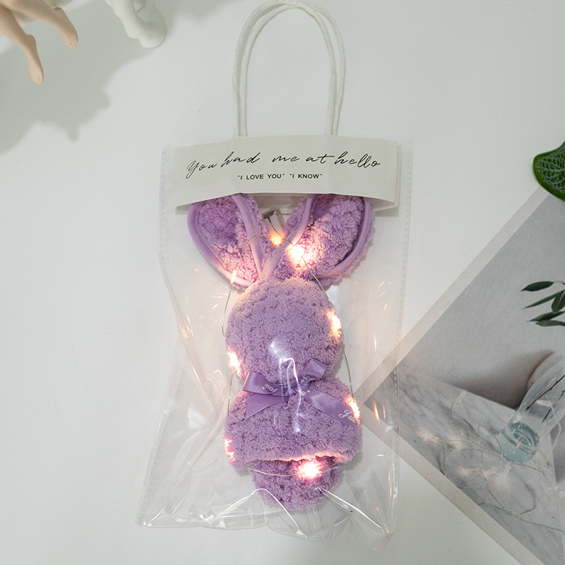 캡슐화 보라색 토끼 + 핸드백 + 따뜻한 램프