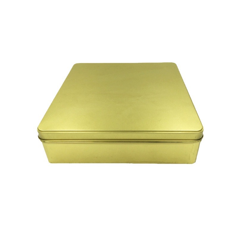 黑龙江工厂专业生产椭圆形铁盒包装 金色铁皮盒子 饼干铁盒定 制