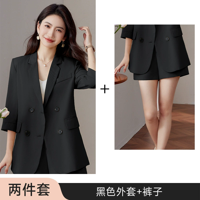Thin summer classic suit jacket for leisure, shorts, universal set, oversize