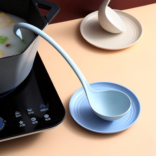 Swan soup spoon wholesale with plate standing Japanese francfranc kitchen household long handle wheat straw spoon