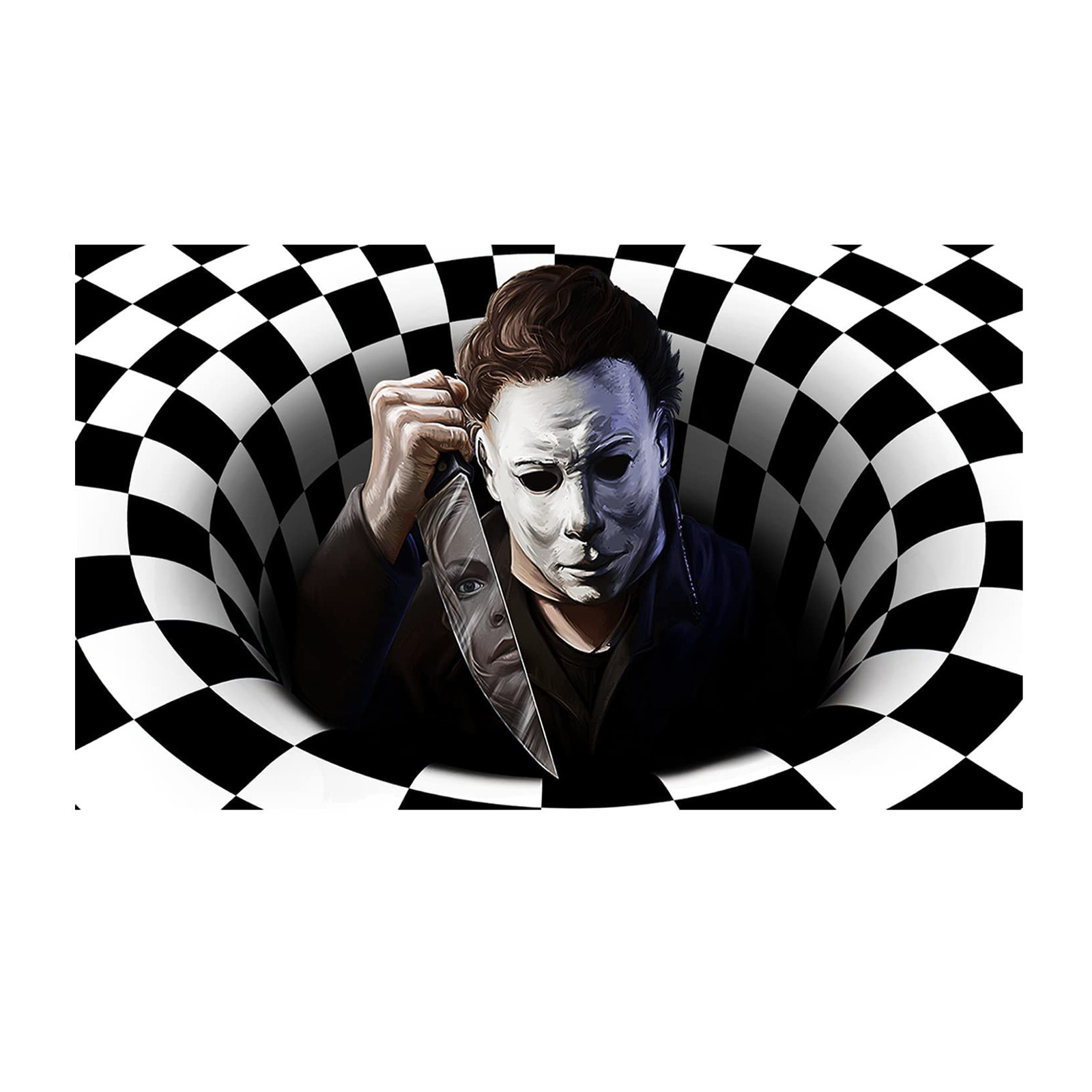 Fábrica transfronteriza alcantarilla cubierta de alcantarilla alfombra de payaso estera de la puerta de Halloween cráneo diseño fantasma cara estera del pie estera del baño