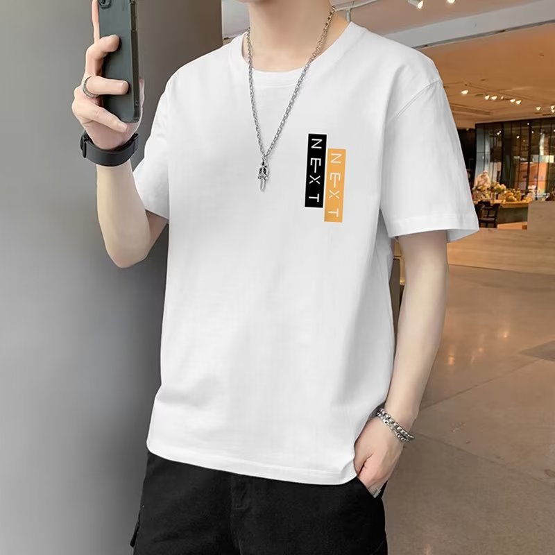 Camiseta de manga corta de moda para hombre 2023 nuevo verano estilo coreano suelta marca de moda para estudiantes cuello redondo casual Boys ins top