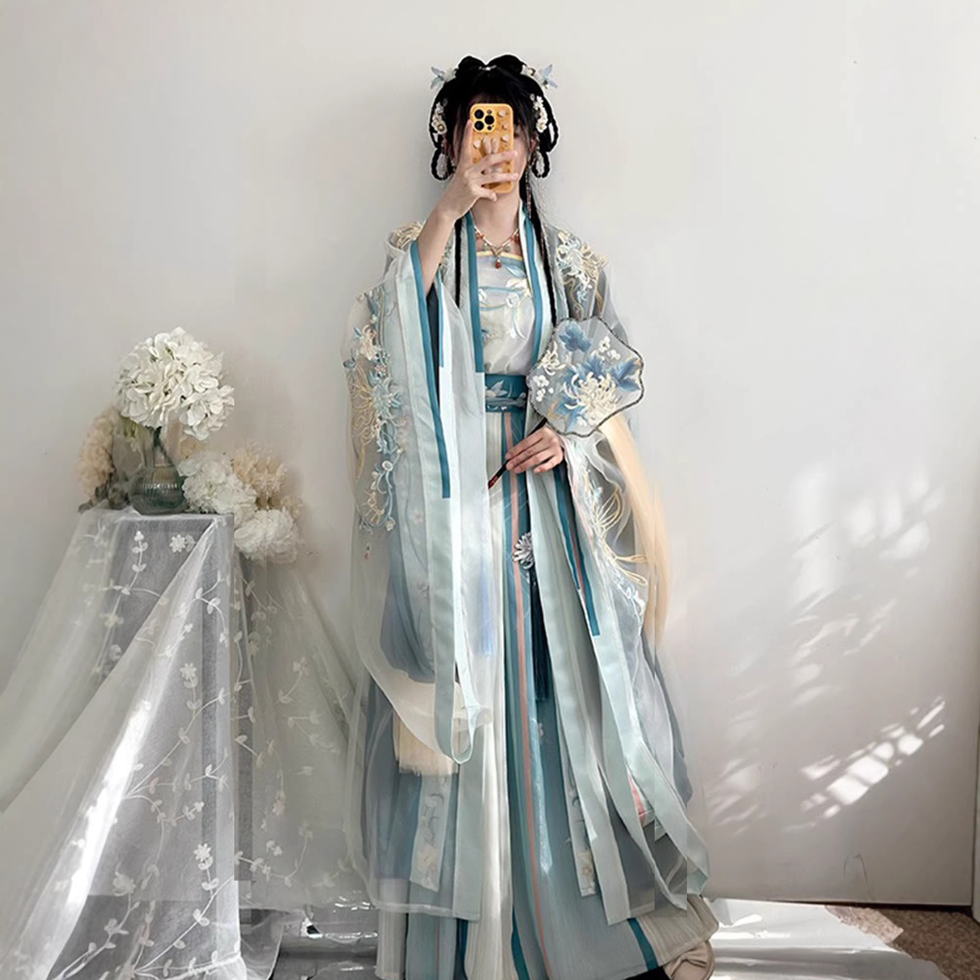宋制汉服胖mm【蝶恋花语】齐腰大袖衫古风显瘦套装斤春大码汉服