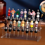 跨境透明新款亚克力红酒塞展示架创意葡萄酒酒塞子展示收纳架