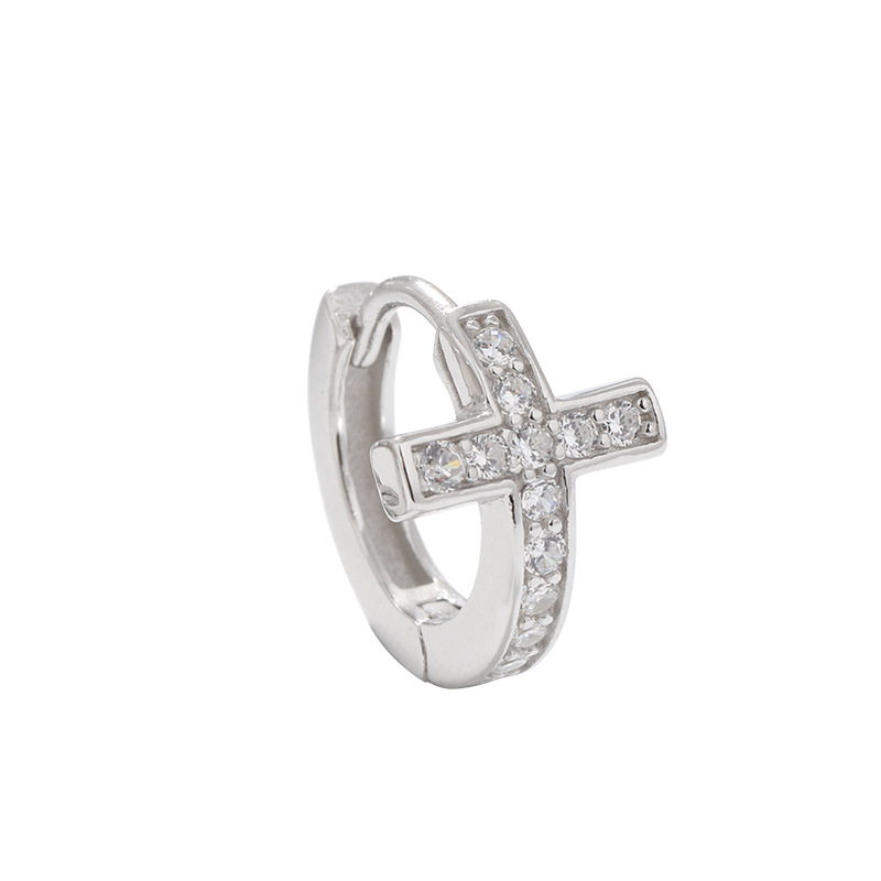 Europa y los Estados Unidos transfronterizos joyas de pendientes de círculo 925 pendientes de plata esterlina personalidad femenina pendientes de diamantes de hip hop para hombres