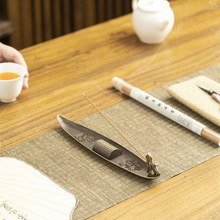 猫咪乘船香薰炉合金小船线香炉家用室内檀家卧室持久留香桂花香薰