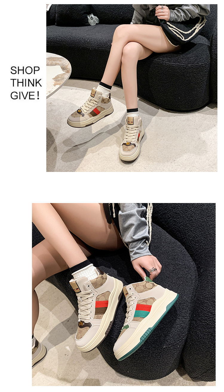 Scarpe alte da donna con suola spessa, sneakers retrò color block, nuove scarpe da donna autunno 2023, scarpe sportive e casual comode e versatili_voghion.com