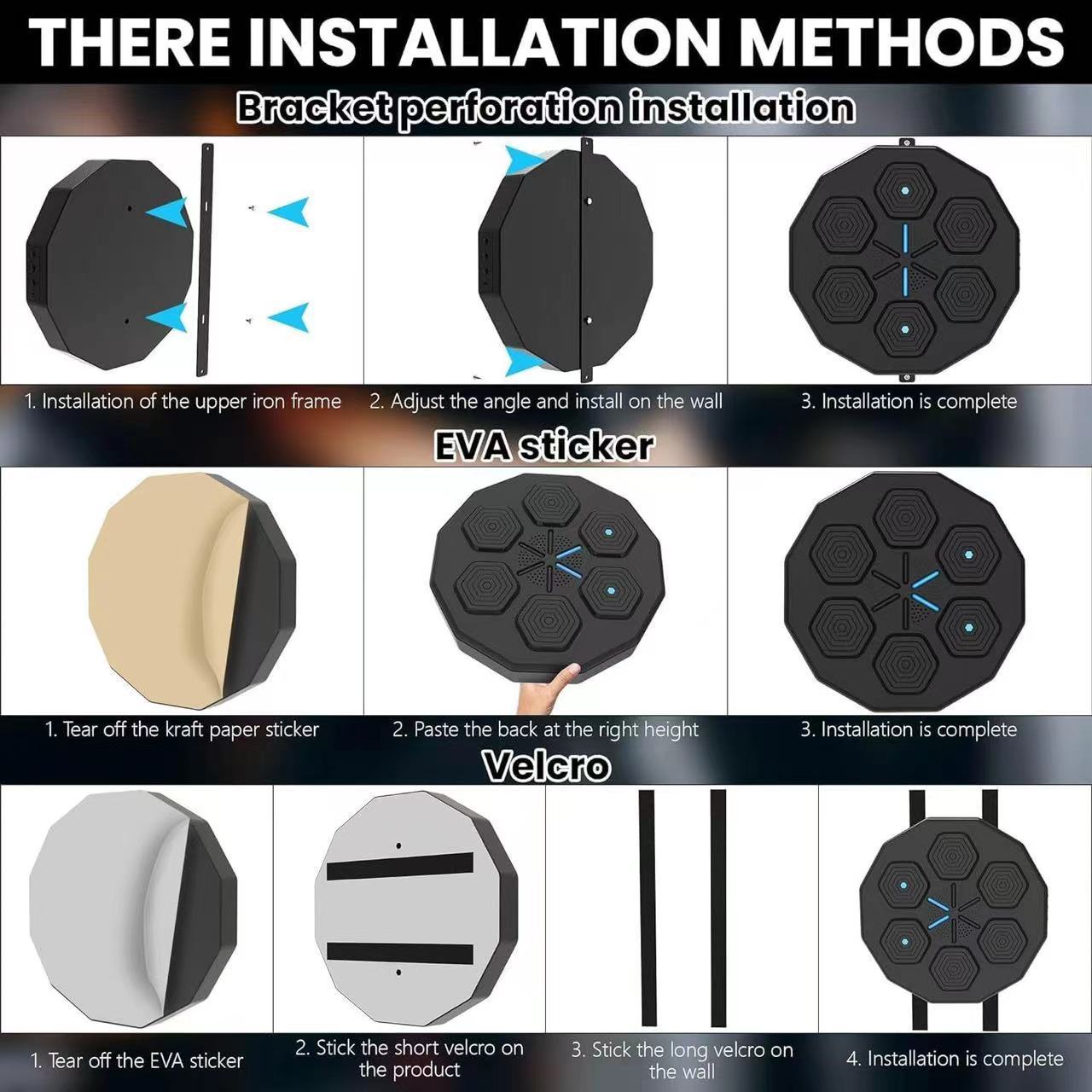 Objetivo de boxeo electrónico de música inteligente, entrenador de ritmo y respuesta para entrenamiento doméstico