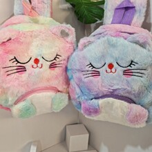 etsy个性刺绣款猫咪毛绒大眼睛背包幼儿园儿童卡通双肩包