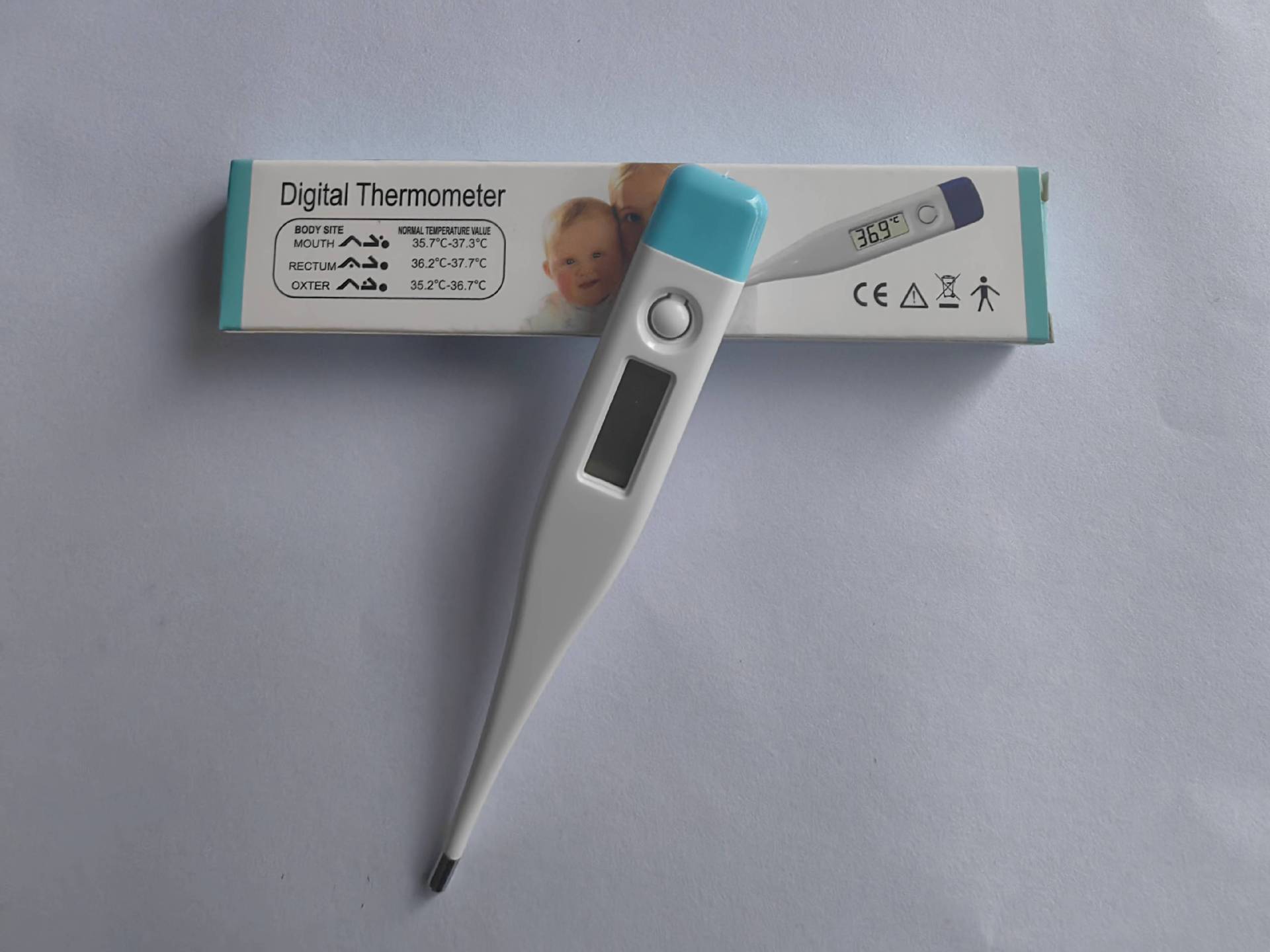 Termómetro digital de punta dura Celsius/Fahrenheit para axila adulta y oral infantil, comercio exterior.