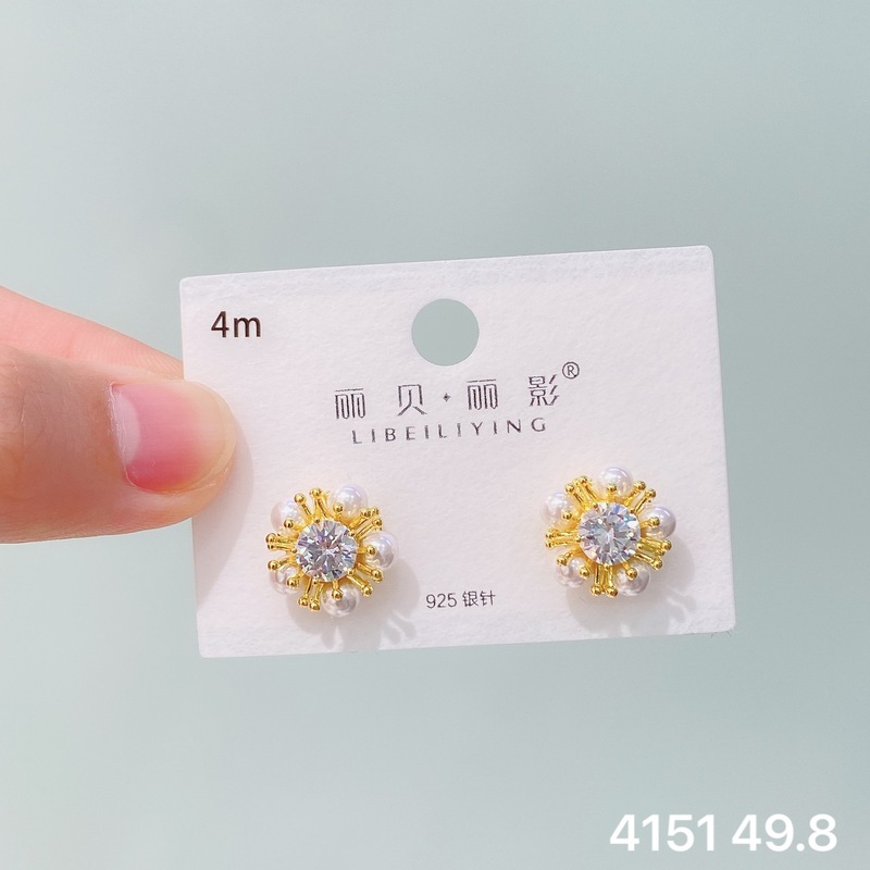 丽贝丽影网络新款爆款气质优雅珍珠系列耳钉简约百搭高级感女耳环|undefined