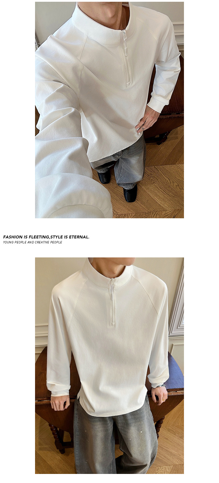 Herrarnas långärmade sport-t-shirt med ståkrage för cykling_voghion.com