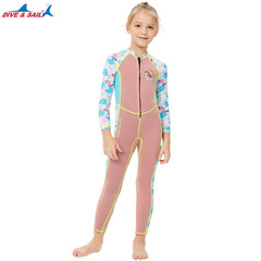 Cross-border children's diving suit 2mm one-piece warm swimming suit for big children long-sleeved sun protection cold resistance floating surfing suit